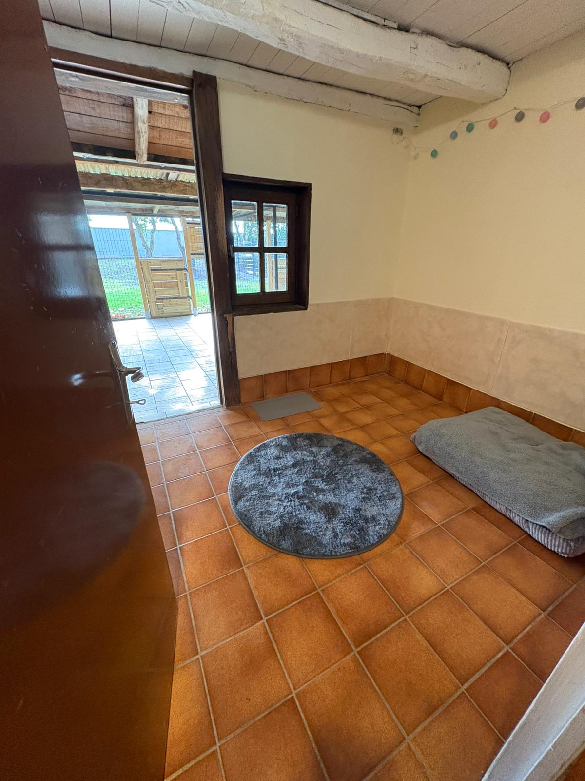 Intérieur d'un box avec couchage